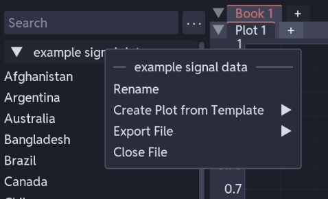 File header context menu
