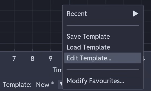 Template control menu