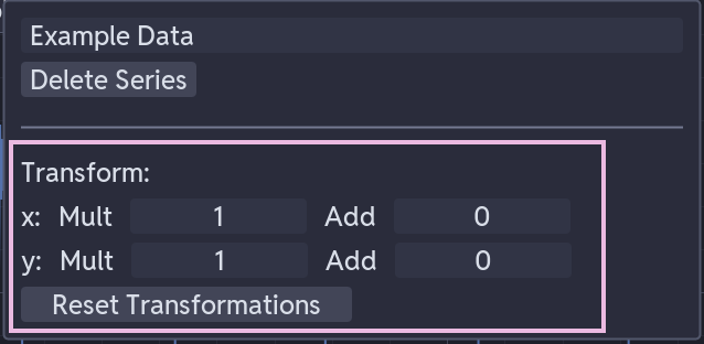 Transformation controls in legend